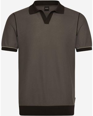 BOSS Poloshirt aus Baumwollmischung - Grau