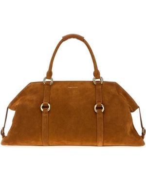 McQueen Caramel Suede Farringdon Maxi Handbag - Brown