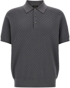 Brioni Weaving Polo Shirt - Grey
