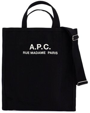A.P.C. Récupération Canvas Einkaufstasche - Schwarz