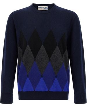 Ballantyne Argyle Pattern Sweater Sweaters And Cardigans - Blue