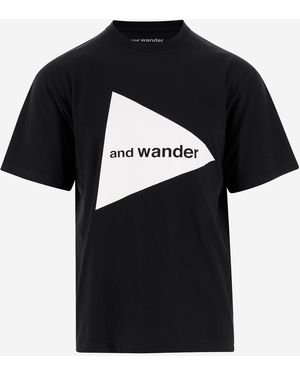 and wander Und wandern Baumwollmisch -T -Shirt mit Logo - Schwarz