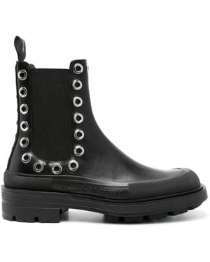 McQueen Chelsea-Boots Mit Ösen - Schwarz
