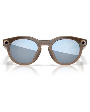 Oakley Sonnenbrille Ow8002 800206 Meta Hstn Brown Smoke/Prizm Deep Water Unisex Polarisiert - Blau