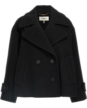 Chloé Abrigo de lana de doble pecho chloé - Negro