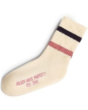 Golden Goose Stripe Detail Socks - Natural