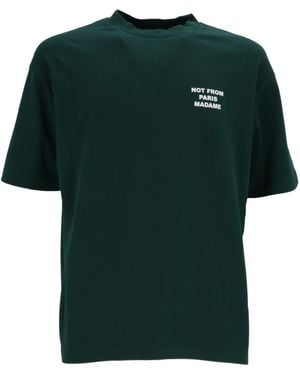 Drole de Monsieur Dark Bold Slogan T Shirt - Green