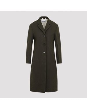 Jil Sander Slim Straight Knee-Lenght Coat - Black