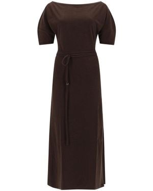 Lemaire Boat Neck Midi Dress - Brown