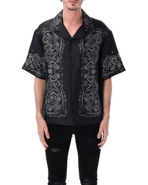 Amiri Bandana Paint Bowling Shirt - Black