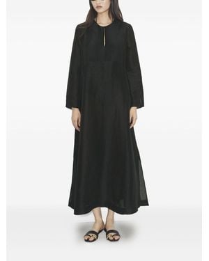 Tory Burch Lange Kaftan Van Linnen En Zijde - Zwart