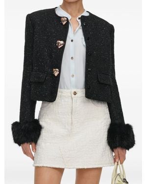 Self-Portrait Bouclé Jacket - Black