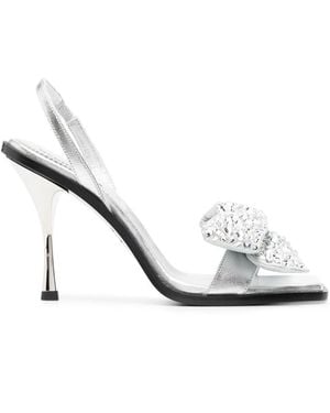 DSquared² Rhinestone Details Heel Sandals - White