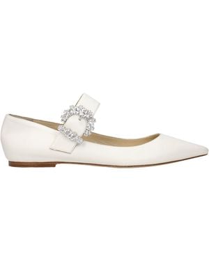 Jimmy Choo Cheri Ballerina /Latte Leather - White