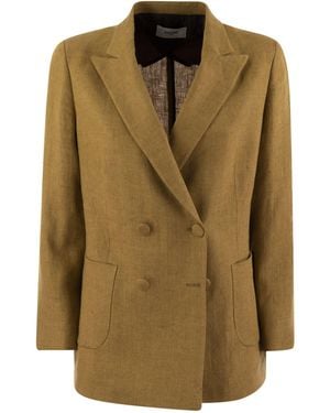 SAULINA Antonella Double Breasted Cotton Blend Jacket in