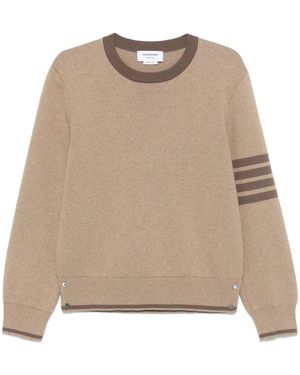 Thom Browne 4 Stripe Detail Trui - Naturel