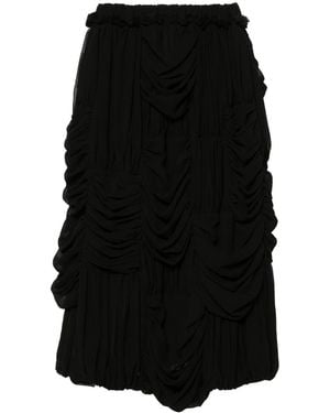 Comme des Garçons Drapierter Midirock - Schwarz