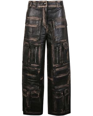 Fermas.club Pantalones de carga de cuero fermas. - Gris