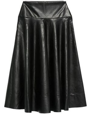Norma Kamali Jupe Mi-Longue À Design Plissé - Noir