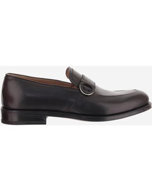Ferragamo Leather Loafers - Black