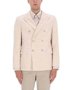 BOSS Double-Breasted Corduroy Blazer - Natural