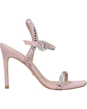 Stuart Weitzman Sandals Gemcut Suede/Dancer - Pink