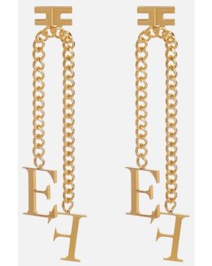 Elisabetta Franchi Ohrringe mit Anhängerkette - Mettallic