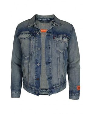 Heron Preston Vintage Denim Jacket With Flap Pockets - Blau