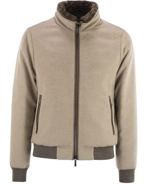 Moorer Bellati Ls9 Padded Bomber Jacket - Natural