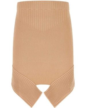 ANDREA ADAMO Skin Stretch Viscose Blend Skirt - Natural