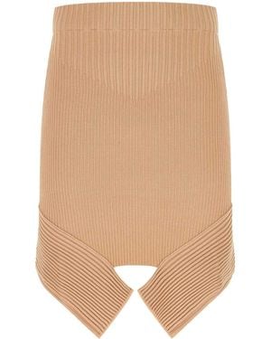 ANDREA ADAMO Skin Stretch Viscose Blend Skirt - Natural