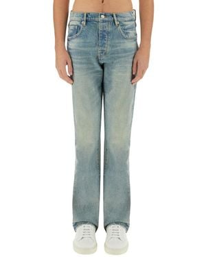 Purple Brand Coated Flare Jeans - Blue