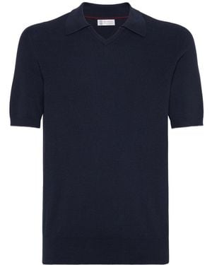 Brunello Cucinelli Gerippter Pullover - Blau