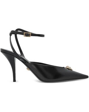 Versace La Medusa Leder Slingback Pumps 85 Mm - Schwarz