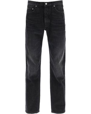 Off-White c/o Virgil Abloh Regular Fit Jeans mit Vintage -Wäsche - Schwarz