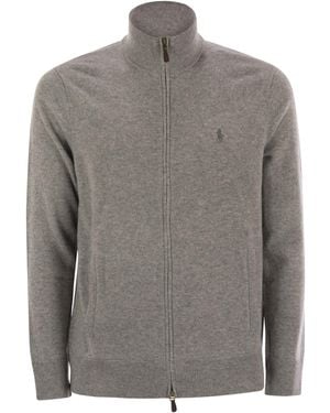 Polo Ralph Lauren Wool Jumper With Zip - Grey