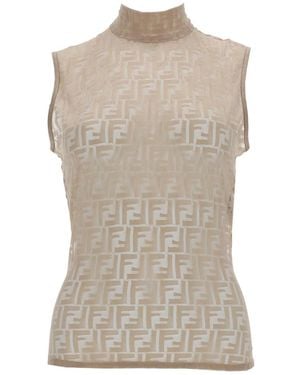 Fendi Top "Ff Lace" - Gray