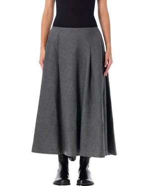 Ami Paris Wool A-Line Maxi Skirt - Black