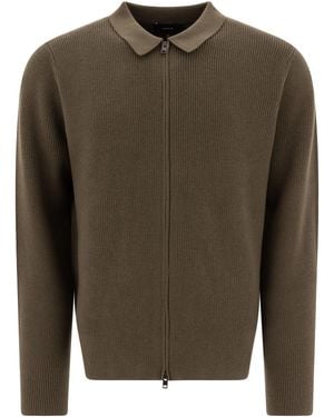 Vince Geribbeld Vest Met Ritssluiting - Groen