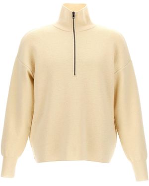 Ma'ry'ya Half Zip Jumper Jumper, Cardigans - Natural