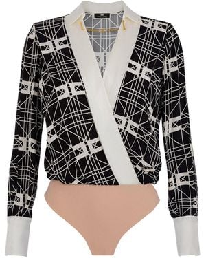 Elisabetta Franchi Printed Shirt - Black