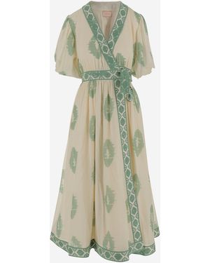 CALLING JUNE Nennen Sie June Marlin Cotton Midi Kleid - Grün