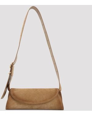 Jil Sander Cannolo-Tasche aus Wildleder - Natur