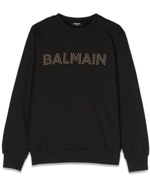 Balmain Logo Crewneck Sweatshirt - Black