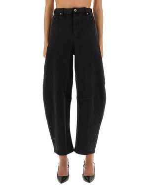 Self-Portrait Barrel Leg" Jeans - Black