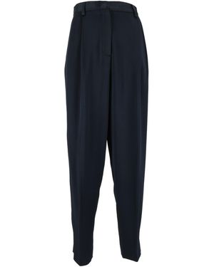 Fabiana Filippi Night Pleated Satin Carrot-Fit Trousers - Blue