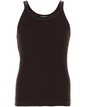 Dolce & Gabbana Dark Knitted Tank Top - Black