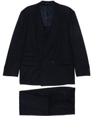 Giorgio Armani Wool Double Breasted Suit - Black