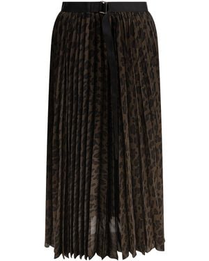 Sacai Leopard Skirt - Black