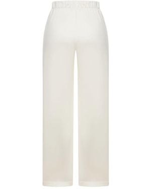 Max Mara Pure Wide Jersey Trousers - White